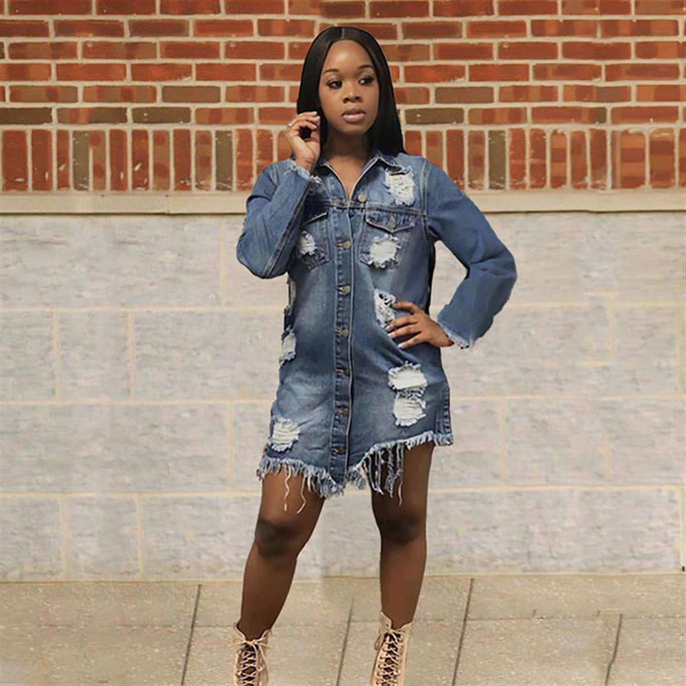 denim jacket with ripped shirt Light 