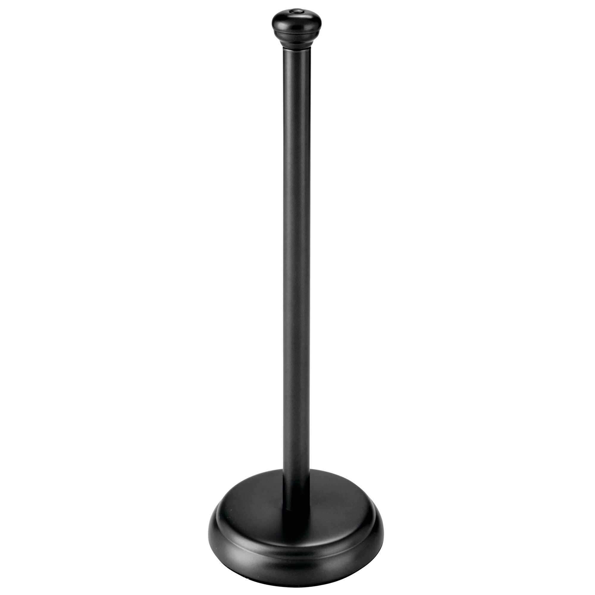 mDesign Metal Free-Standing Toilet Paper Holder - Black