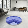 thumbnail image 4 of Ahgly Company Machine Washable Indoor Round Transitional Denim Blue Area Rugs, 8' Round, 4 of 7