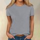 thumbnail image 1 of Fiudx Camisas para Mujer Blusa de Manga Corta Sólida a La Moda para Mujer, Camiseta con Cuello Redondo, Tops Informales, 1 of 5
