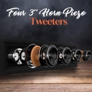 Pyle PAHT4 300 Watt 4 Way DJ Tweeter Speaker Sound System Enclosure Box, Black