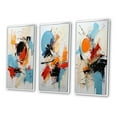 thumbnail image 3 of Designart "Fragile Wisdom Abstract in Blue" Abstract Painting Framed Wall Art Set Of 3 - Blue Modern Frame Canvas Set For Living Room Decor, 3 of 6