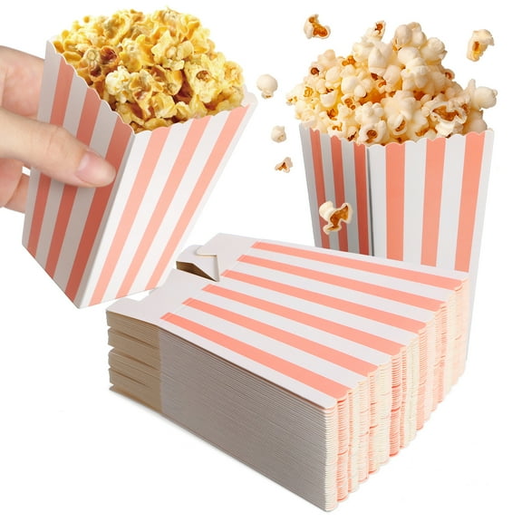 unbranded 48 Pcs Popcorn Cups Popcor Boxes French Fry Cups Snack Holders Paper Treat Bags For Birthday Party