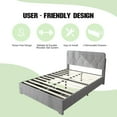 thumbnail image 6 of SYNGAR Full Size Storage Bed, Full Platform Bed Frame with Upholstered Headboard, Solid Wood and Metal Frame Platform Bed with Drawer Storage, No Box Spring Needed, Dark Gray, 6 of 11
