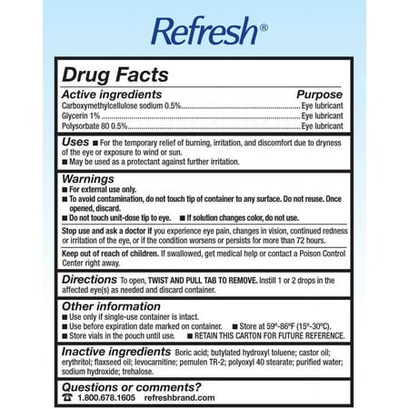 Refresh Optive Mega-3 Lubricant Eye Drops Non-Preserved Tears, 30 Single-Use Containers, 0.01 Oz (0.4 Ml), 5-Pack