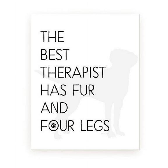 The Best Therapist Has Fur and Four Legs Rustic Wall Sign 12x15 (Unframed)