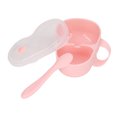 thumbnail image 1 of Toddler Plates with Spoons,Baby Feeding Set Divided Bowl Multifunctional Portable Safe 2 Compartment Bowl Spoon Set[Pink], 1 of 9