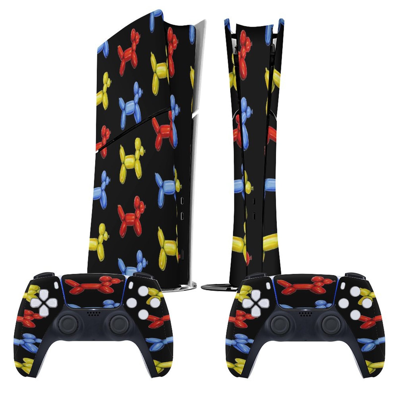 Balloon Dogs, Black Background Ps5 Ps5 Pro Ps5 Slim Digital Disc Skin 