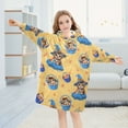 thumbnail image 5 of FORMRS Wearable Blanket Hoodie with Sleeves for Kids Cozy Flannel Sweatshirt, Yellow Halloween Cat Pattern, 5 of 7