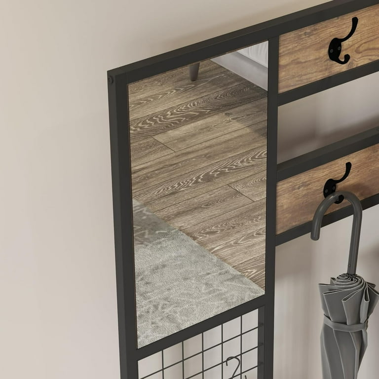 Small Entryway Bench SONGMICS Coat Rack Shoe Bench Set, Hall Tree With ...