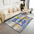 thumbnail image 1 of YST Lake House Rug Fishing Area Rug, Rustic Farmhouse Barn Door Carpet Wooden Stripes Texture Non Shedding Washable Decorative Rug For Living Room 3x5, 1 of 5