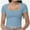 Light blue, variant on Women's Square Neck Crop Top - Short Sleeve Slim Fit T-Shirt, Casual Summer Workout Tee
