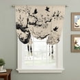 thumbnail image 2 of Chinese Balloon Curtains 63 Inch Length for Living Room/Bedroom, Black White Tree Flowers Traditional Ink Painting Rod Pocket Privacy Door Curtains Decorative Tie Up Shade for Window 52"x63", 2 of 8