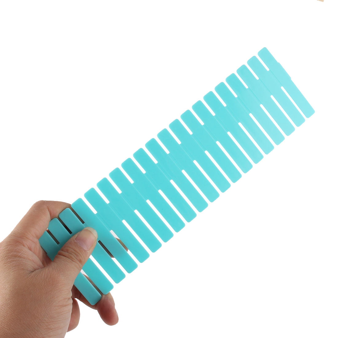 Household Plastic Adjustable Separator Grid Tidy Drawer Dividers Blue 8 Pcs 