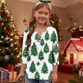 thumbnail image 4 of Blusas informales con cuello en V y mangas 3/4 para niños y niñas de 3 a 14 años, 4 of 6