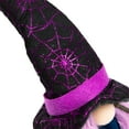 thumbnail image 5 of 15" Black and Purple Halloween Gnome Witch with Broom, 5 of 7
