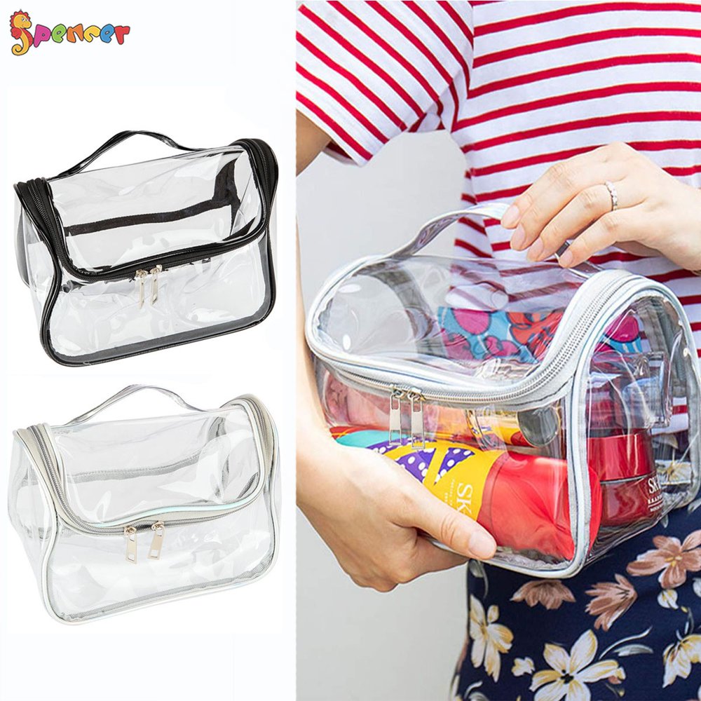 Spencer Clear Travel Toiletry Bags Waterproof Cosmetic Makeup Zipper