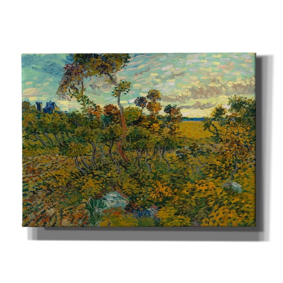 Epic Graffiti 'Sunset At Montmajour 1888' by Vincent Van Gogh, Giclee Canvas Wall Art, 54"x40"