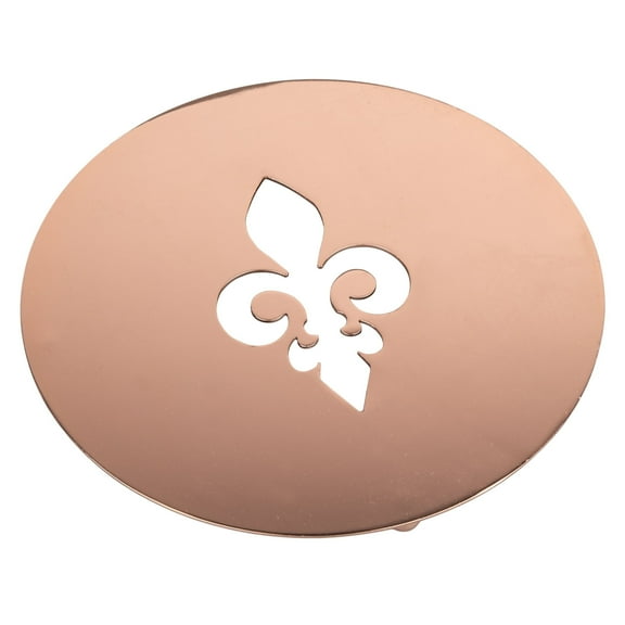 Creative Home 8-Inch Metal Round Fleur De Lis Motif Trivet, Copper