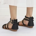 thumbnail image 6 of Xfvqtps Wedge Sandals for Women Back Zipper Crisscross Strappy Open Toe Side Cutout Buckle Decoration Dressy Beach Summer Roman Sandals Black, 6 of 6
