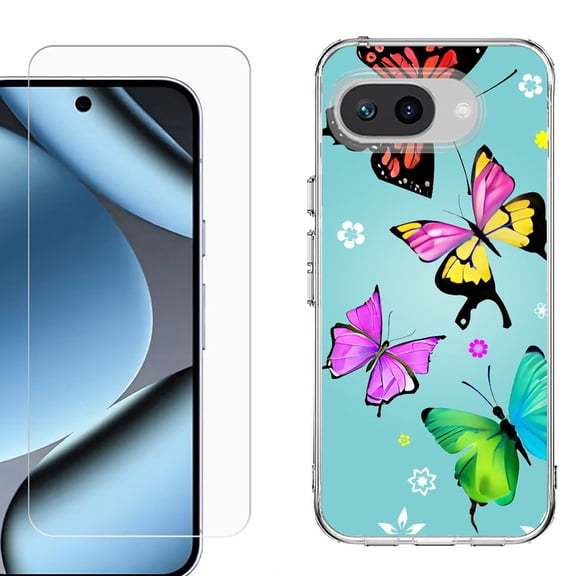 ShockProof Phone Case for Google Pixel 10a, with Screen Protector, by OneToughShield - Butterfly