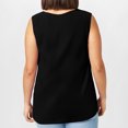 thumbnail image 6 of Fanxing Womens Plus Size Tank Tops Loose Fit Sleeveless Tunic Shirts Dressy Casual Swing Tees Solid Color Pleated Tanks Shirt Black,5XL, 6 of 8