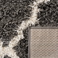 thumbnail image 6 of SAFAVIEH Daley Geometric Plush Shag Area Rug, Dark Grey/Ivory, 8' x 8' Square, 6 of 7