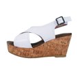 thumbnail image 3 of FUZZY Anya Women Extra Wide Width Platform Corkscrew Wedge High Heel Slingback, 3 of 6