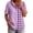 Purple, variant on Button Down Shirts for Women Collared Shirt Short Sleeve Plaid Stripe Patchwor Linen Summer Tops