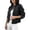 Black, variant on Women's Military Style Cropped Jacket Stand Collar Double Breasted Epaulet Coat Casual Fall Outfits Daily Outerwear