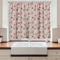 thumbnail image 2 of Christmas Curtains 2 Panels Set, Ornate Snowflakes Pattern in Circles Dots Winter Themed Old Fashioned, Window Drapes for Living Room Bedroom, 55W X 39L Inches, Brown Red Pale Grey, by Ambesonne, 2 of 3