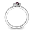 thumbnail image 2 of 925 Sterling Silver Stackable Expressions Rhodolite Garnet Heart Ring Size: 10; for Adults and Teens; for Women and Men, 2 of 5