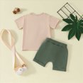 thumbnail image 4 of Kaprioy Toddler Kids Boy Shorts Clothing Set 0 6 12 18 24 Months 2T 3T Letter Tractor Print Short Sleeve Round Neck T-Shirt with Solid Shorts 2Pcs Outfit Kids Summer Boys Girls Two Piece Outfits, 4 of 9
