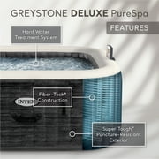 Open Box Intex PureSpa Plus Greystone Inflatable Square Hot Tub Spa, 83 x 28