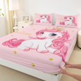 thumbnail image 3 of Castle Fairy Kawaii Unicorn 4 Pieces Queen Sheet Sets,Bling Glitter Ultra Soft Flat Sheet,Kawaii Princess Queen Fitted Sheet for Girls Kids Women,Microfiber Bedroom Decor, 3 of 7