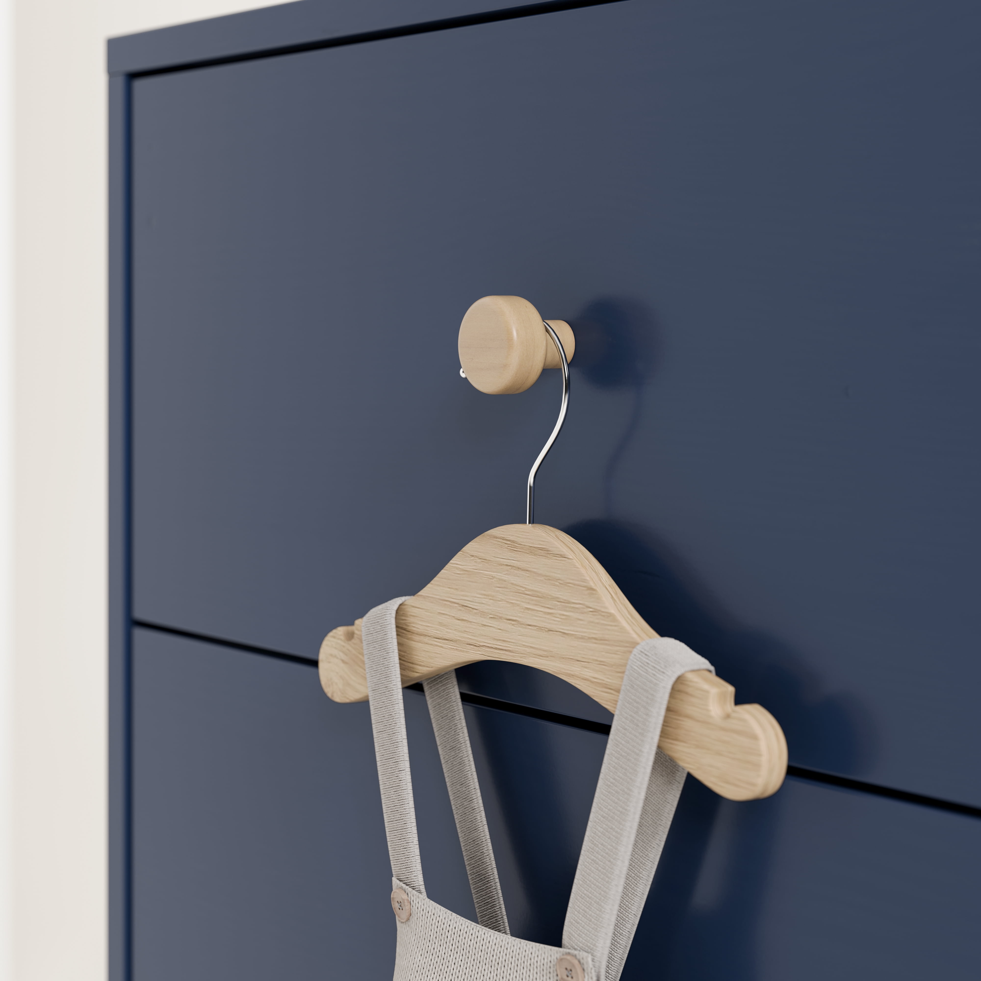 Storkcraft California 6 Drawer Nursery Wood Double Dresser, Midnight Blue with Driftwood