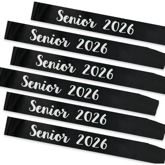 1 pcs Senior 2026 Sash, Silver Glitter Black Finally Graduated 2026 Senior Sashes for Graduation Party Decorations Supplies