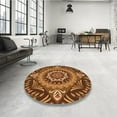 thumbnail image 4 of Ahgly Company Tapis de Zone Carré Orange Lavable en Machine, 7 Pieds Carré, 4 of 7