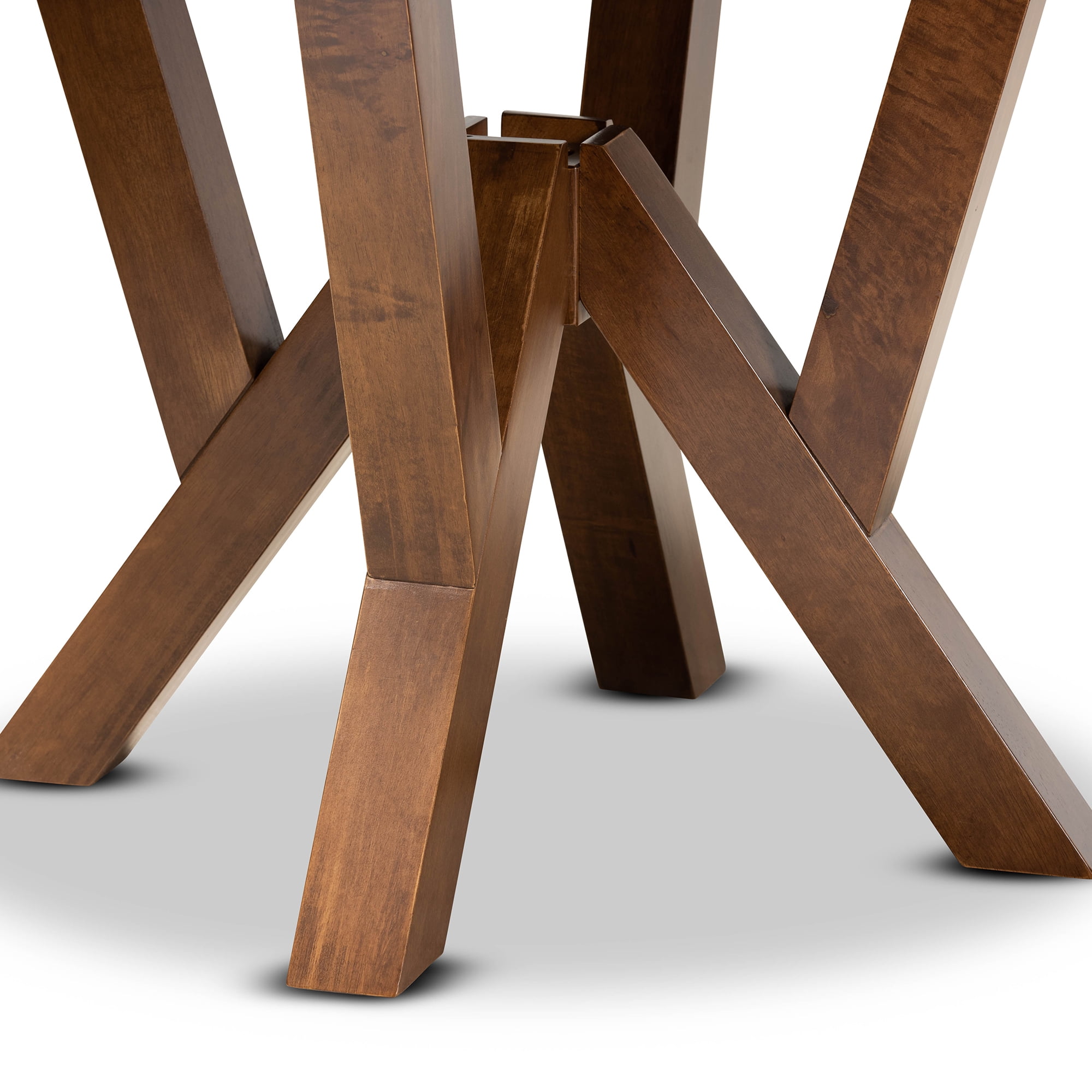 Baxton Studio Irene Modern and Contemporary Walnut Brown Finished 35-Inch-Wide Round Wood Dining Table