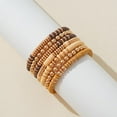 thumbnail image 2 of Surfer Heishi Clay Bead Bracelets for Women Bohemian Stackable Gold Beaded Stretch Bracelets Elastic Layering Friendship Bracelets Set Boho Jewelry, 2 of 6