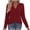 Red-04, variant on Perfectbot Women's Long Sleeve V-Neck Basic Tee, Relaxed Fit Soft Jersey T-Shirt with Flowy Hem