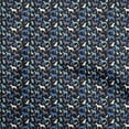thumbnail image 1 of oneOone Viscose Jersey Blue Fabric Floral & Puppies Sewing Craft Projects Fabric Prints By Yard 60 Inch Wide, 1 of 5