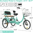 thumbnail image 3 of Adult Tricycle 20 Inch for Seniors and Adults, Cuoote Low Step-Through Cruiser Bike with Front and Rear Baskets, Trike for Shopping, 3 of 9
