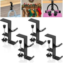 4Pack Garland and Stocking Mantel Holders, Adjustable Mantel Hanger for Garland Stocking, Fireplace Stocking and Garland Hanger, 2025 New Mantle Hooks for Holiday Christmas Decoration (4Pack)
