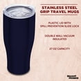 thumbnail image 3 of 10 Stainless Steel Grip Travel Mugs Set, 27 oz. - Vacuum Insulated, Plastic Lid - Blue, 3 of 5
