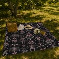 thumbnail image 7 of Ribboned Skeletons And Ornate Spiderweb Heart Pendants, Soft Flannel Blanket with ornate dark Coquette Illustration Print, Housewarming Gift and Home Decor for Bedroom and Living Room, 7 of 7