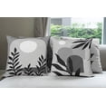 thumbnail image 3 of Minimal Throw Pillow Cushion Case Pack of 4, Modern Style Leaf Branch and Geometric Abstract Details Contemporary, Modern Accent Double-Sided Digital Printing, 18", Pale Grey and Dimgray, 3 of 6