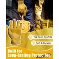thumbnail image 4 of Guantes de trabajo DULFINE de piel de vacuno resistentes a perforaciones y cortes, 4 of 7