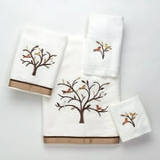Friendly Gathering Embroidered Hand Towel - White