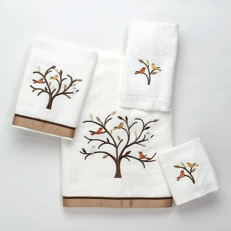 Friendly Gathering Embroidered Hand Towel - White
